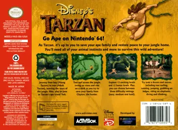 Tarzan (USA) box cover back